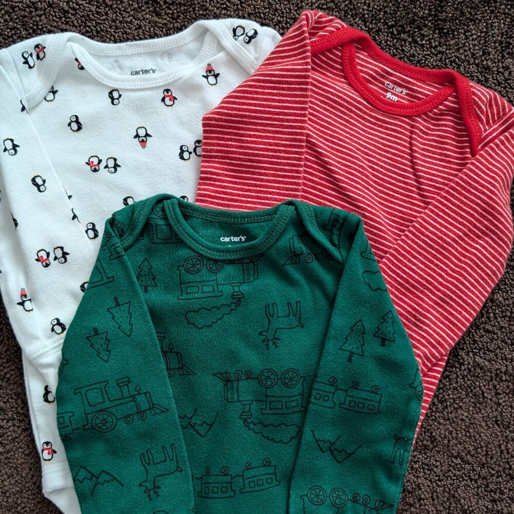Carter's winter long sleeve onesies 3 pack